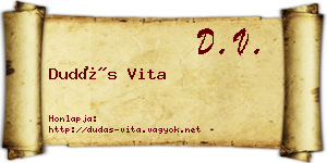 Dudás Vita névjegykártya